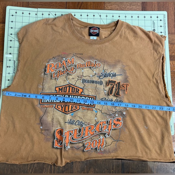 Harley-Davidson Tan and Black Graphic reworked t-shirt - Picture 8 of 12